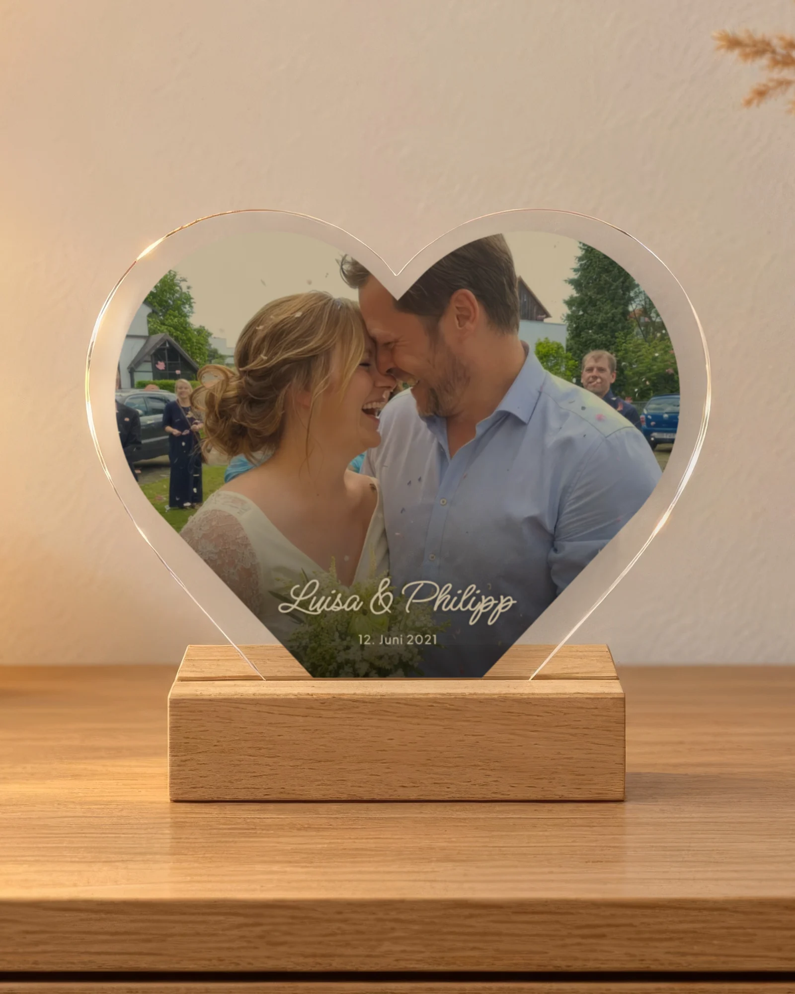 Acrylglas-Herz mit Foto: Vorschau des Herzens