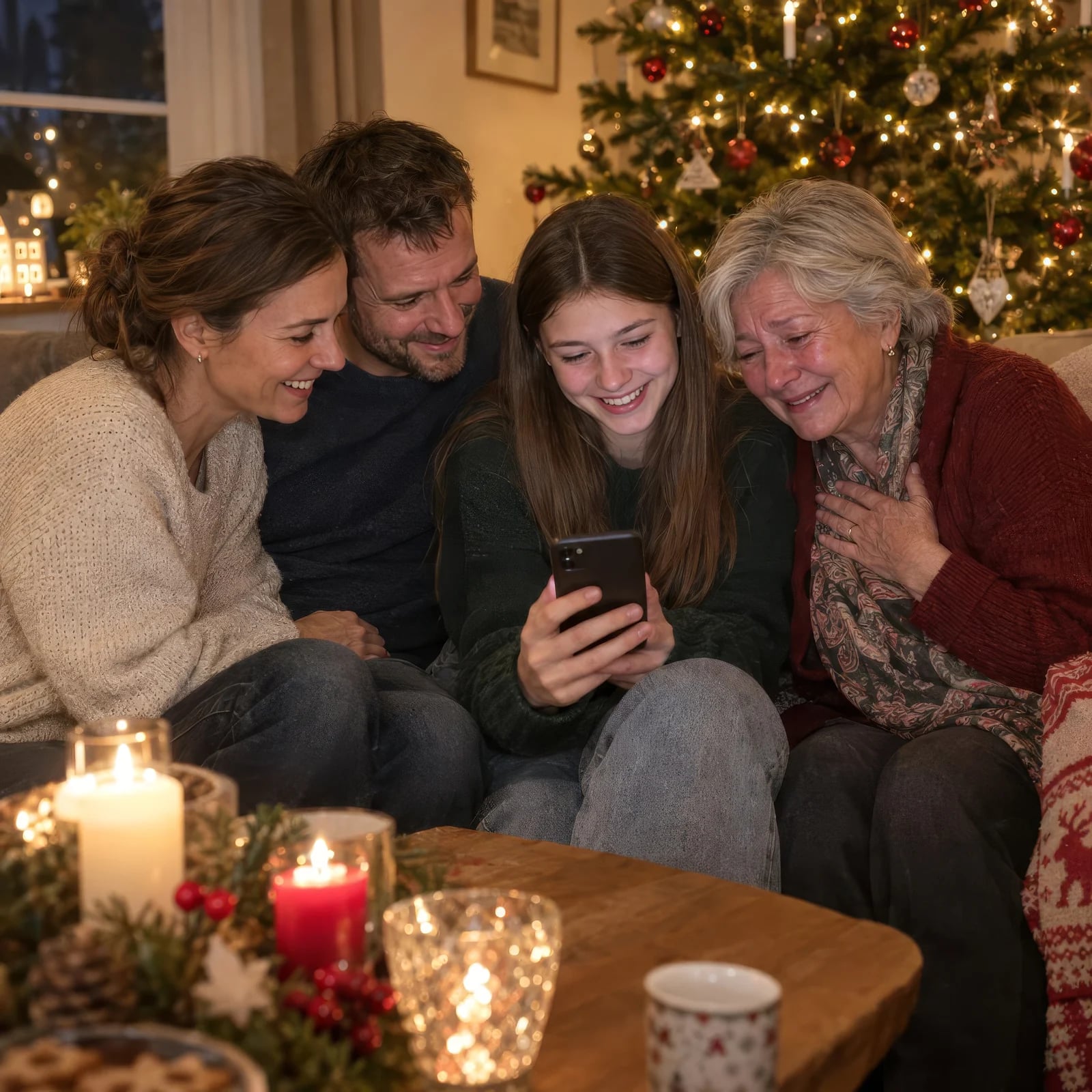 Familie an Weihnachten